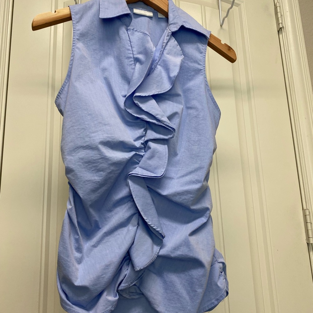 New York and Company blue sleeveless blouse